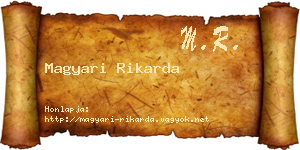 Magyari Rikarda névjegykártya